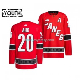 Dětské Hokejový Dres Carolina Hurricanes SEBASTIAN AHO 20 Adidas 2022-2023 Reverse Retro Červené Authentic